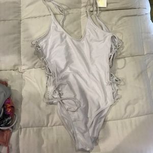 Envya White one piece crisscross swim suit!